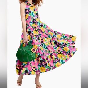 Kate Spade, Orchid Bloom Halter Tiered Maxi Dress- SIZE M, NWOT